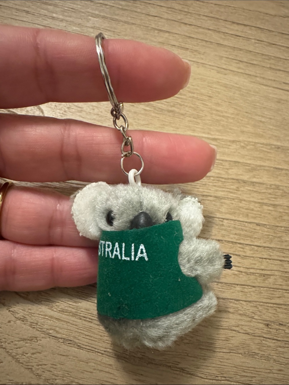 Plush Koala Keychain in Gray with Green Outfit Australia 🇦🇺